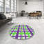 Tapis vert/mauve à motifs-564029821