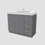 Meuble-lavabo simple 42 po avec plateau en acrylique-67996099