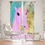 Paire de rideaux obscurcissant et isolant avec licorne rose