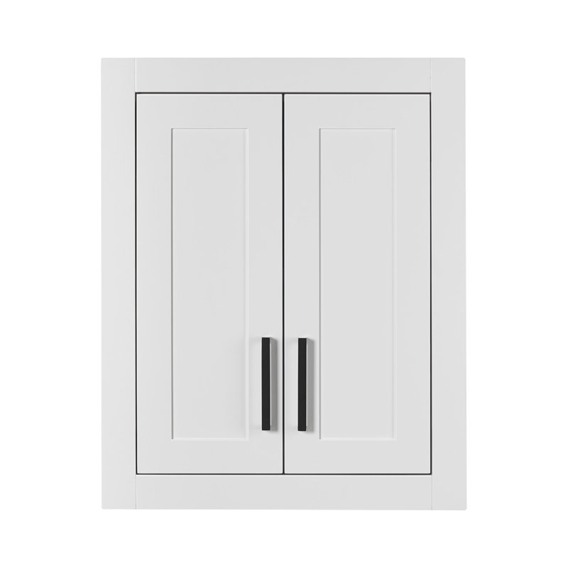 Armoire murale en bois massif H 26 po x l 21 po, H 26 po x l 21 po x P 19,5 po, Blanc / Blanc