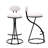 Bar Stools Set of 2 S-shaped Barstools with Backrest Floral Print Upholstered Dining Chairs Counter Height Stool for Kitchen Island (White Print)-1377766492