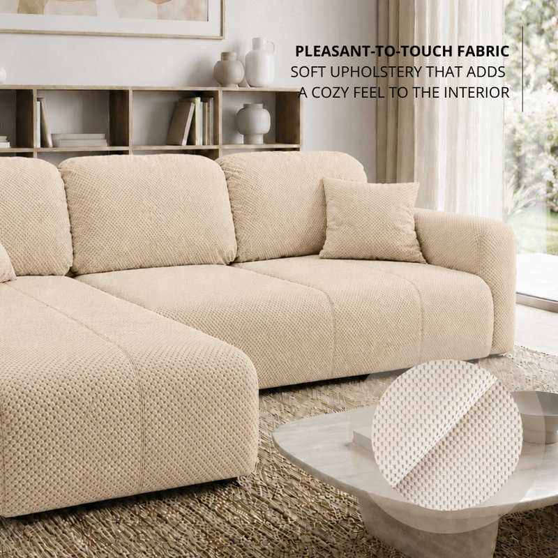 Safila 3 Seater Sofa Bed, Left Hand Facing Corner Sofa