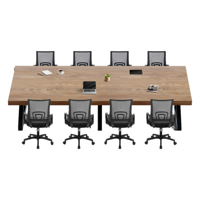 8-seater solid wood conference table