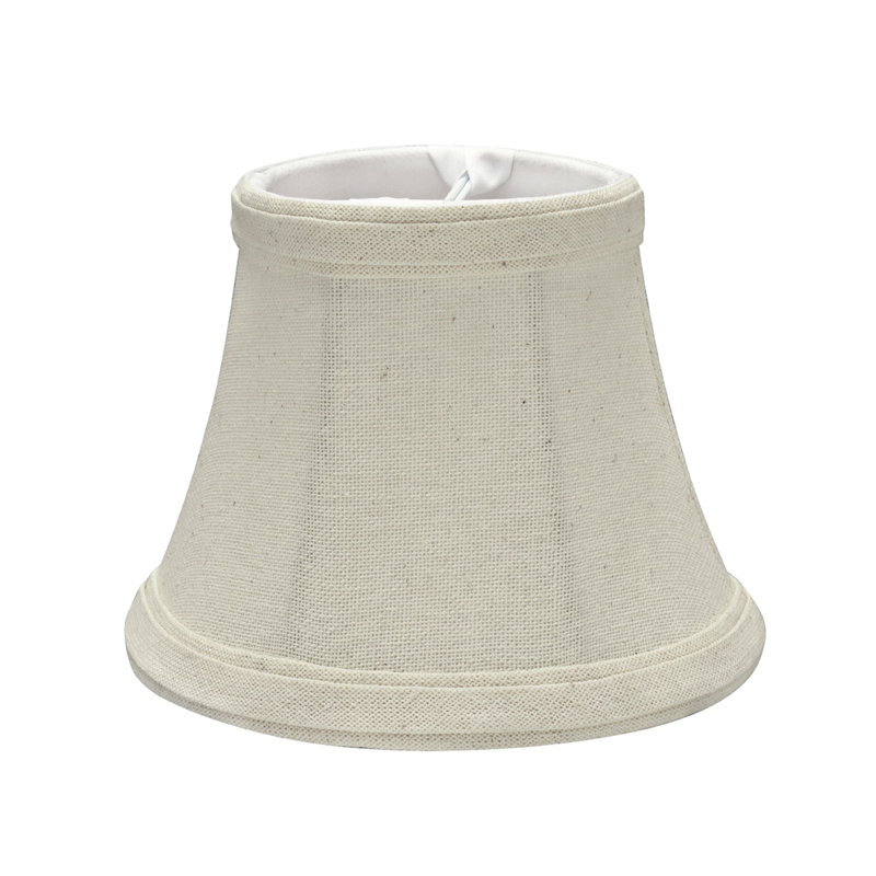 Set of Six White Linen Bell Lamp Shades