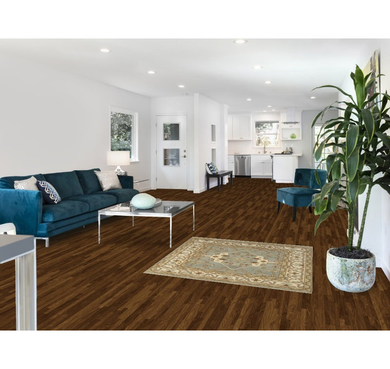 Tapis carré bleu clair en laine Oushak