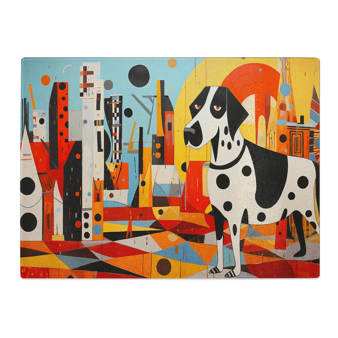 Dalmatian Constructivism No.3  Glass Chopping Board