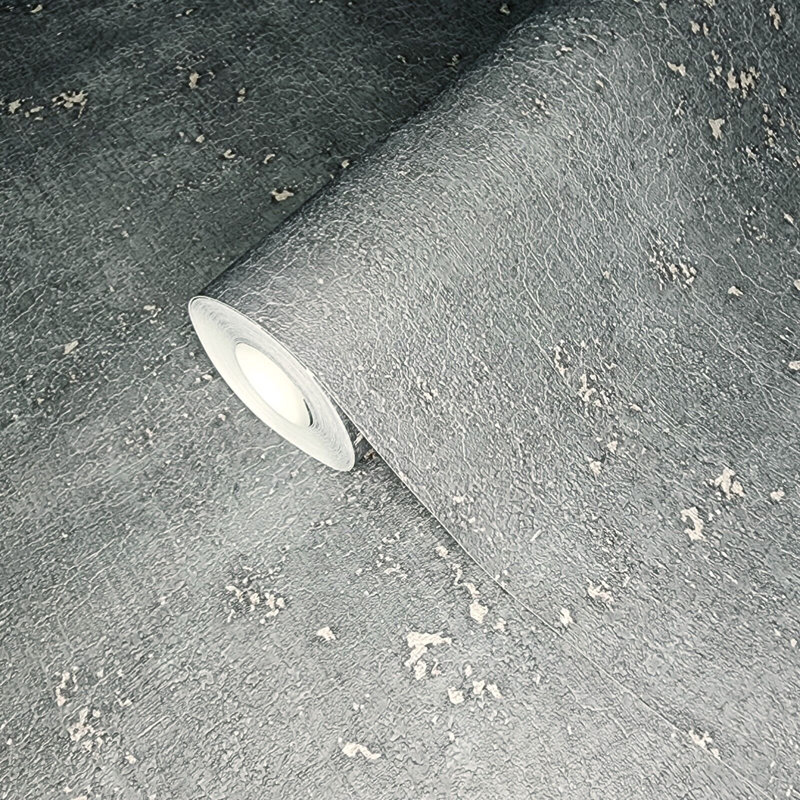 Papier peint imitation béton industriel gris foncé Areanna