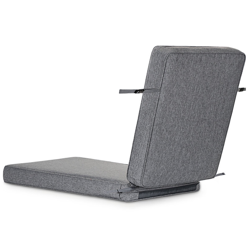 SUNROX All-Weather Outdoor Chaise Lounge Cushion, 22" W x 45" D, Heather Charcoal