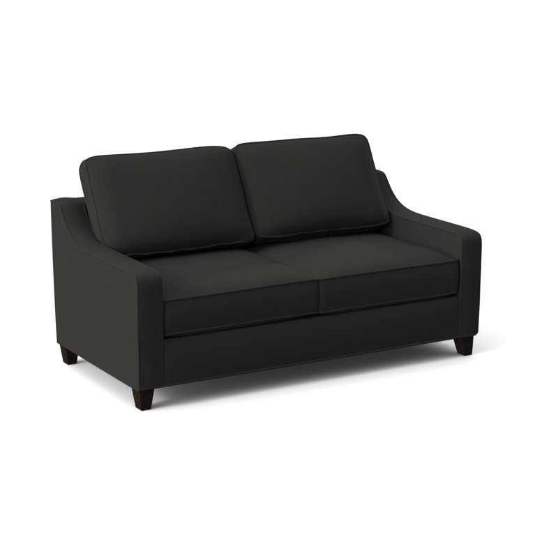 Clark 74" Square Arm Sofa with Reversible Cushions, Dillon Black, Cafelle