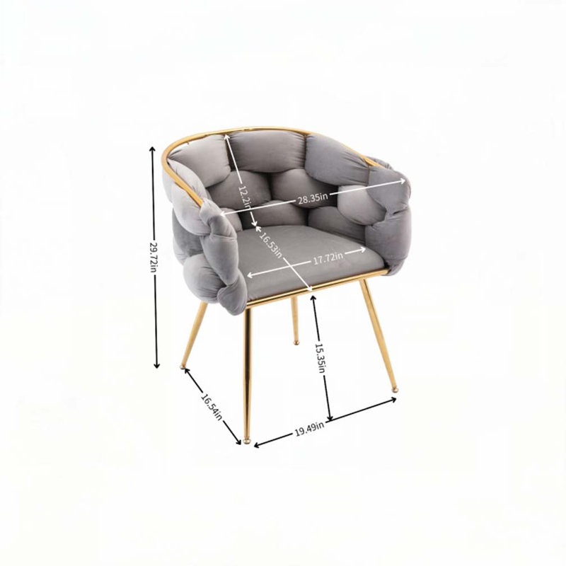 Chaises de salle à manger en velours, Gris