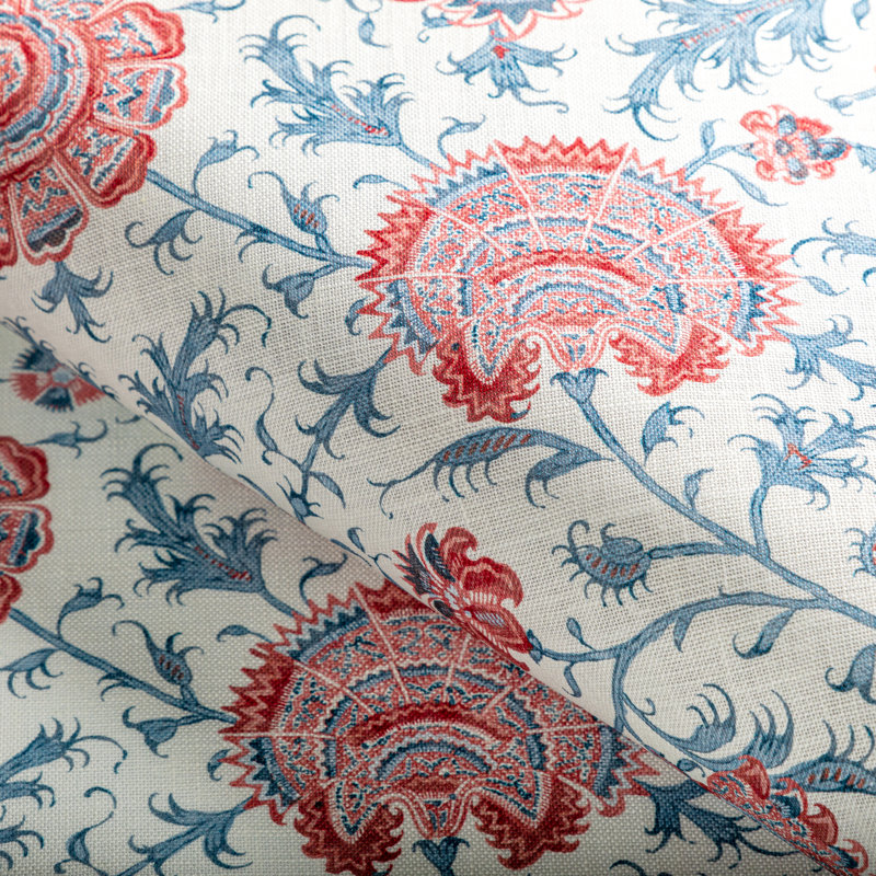 Indiennes Floral Fabric, Berry
