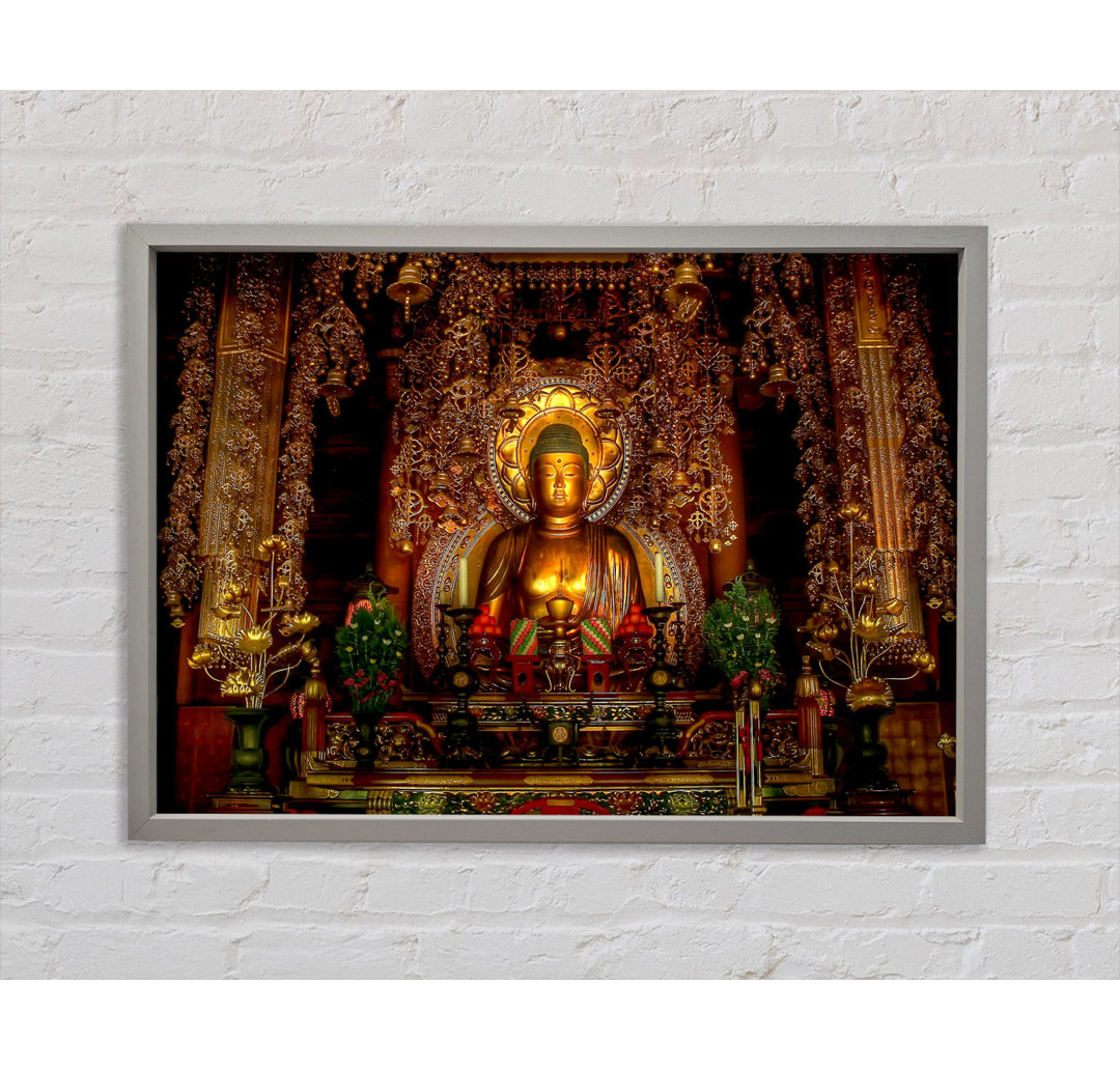 Goldener Buddha Chion Japan - Einzelner Bilderrahmen Kunstdrucke auf Leinwand