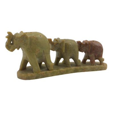 Figurine Rheems Soapstone Elephant Row of 3