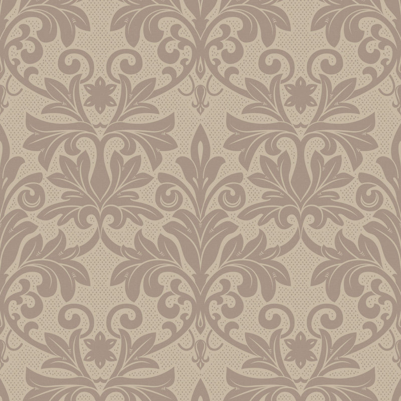Rococo Relief - Wallpaper, Red Clay, Faux Grasscloth