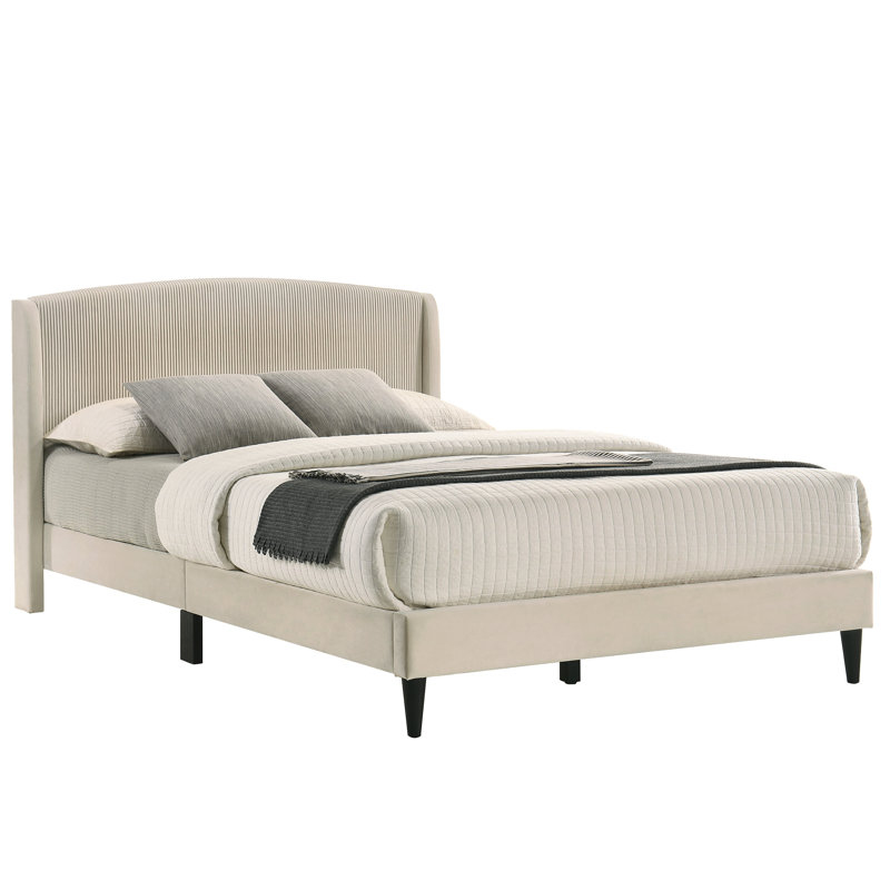 Lit avec tête de lit Jolande Designs, Grand lit, Beige