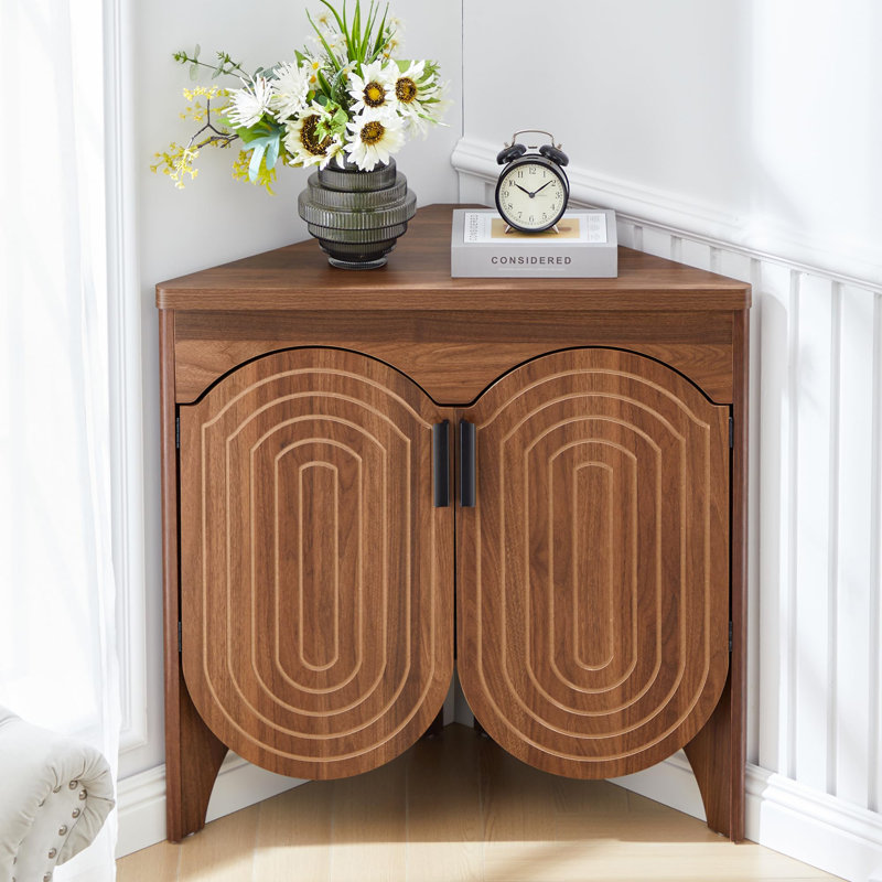 Armoire de coin Mid Century, Noyer