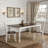 94" Dark Brown And White Solid Wood Dining Table
