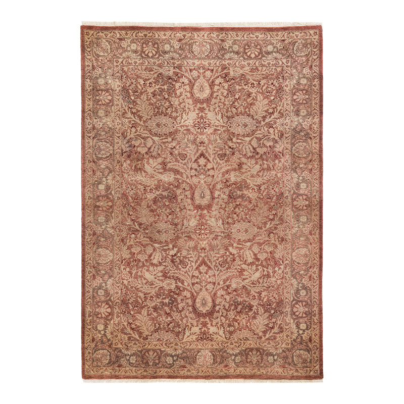 One-of-a-Kind 4' 3" X 6' 1" 2000s Wool Area Rug in Pink