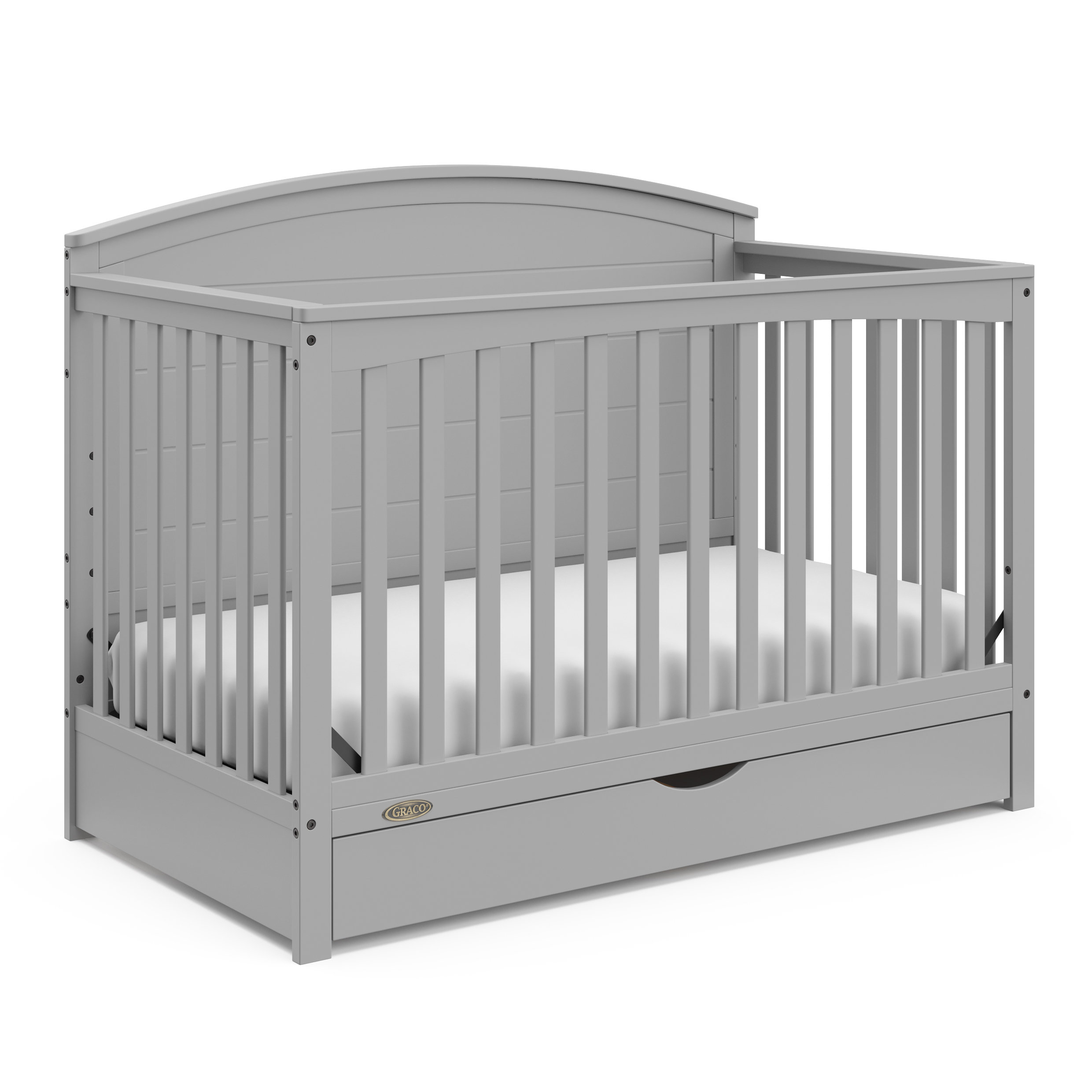 Bellwood 5-in-1 Convertible Crib with Drawer Graco Color: Pebble Gray