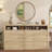 9 Drawer Modern Wooden Dresser with 3 Open Shelves, Handleless Storage Chest for Bedroom Living Room-637826971