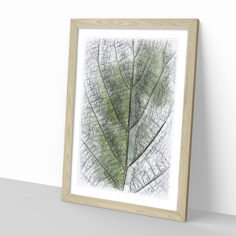 Leaf Pathways - Single Picture Frame Painting on MDF, 33cm H x 24cm W x 2cm D, Oak Framed