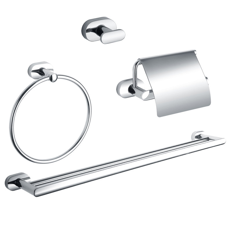 Ensemble de quincaillerie de salle de bain 4 pièces Aria, Chrome