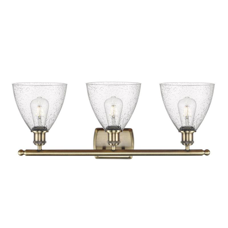 Éclairage pour meuble-lavabo 3 lumières Shauna, Laiton antique, DEL