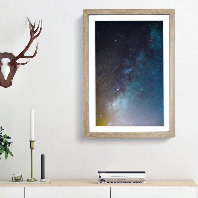 Star Explosion in Abstract - Framed Print, Oak Framed, 87cm H x 62cm W x 2cm D