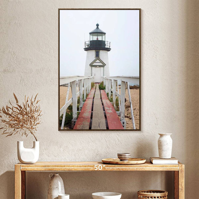 Phare de Brant Point, Floating Frame Walnut, 27" x 40"