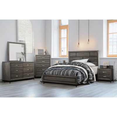Ensemble de chambre à coucher avec lit plateforme Hanni