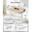 Bureau debout électrique réglable en hauteur avec tablette de rangement et tiroir coulissant, poste de travail ergonomique moderne-1111230115-1111230114