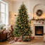 Sapin artificiel complet pré-éclairé, feuillage en polyuréthane mélangé polyuréthane, décoration intérieure festive douillette