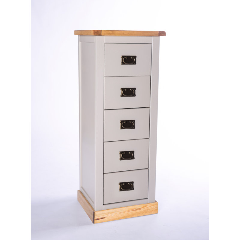 Erdmann 45cm W 5 - Drawer Chest of Drawers, Grey/Wood