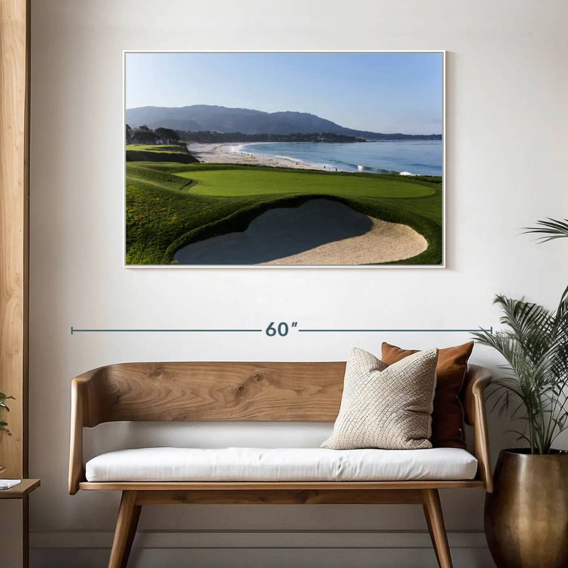 Monterey CA Golf Course, 46" X 31", Floating Frame White