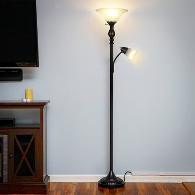 71'' Black Torchiere Floor Lamp