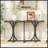 59.8'' Wooden Console Table With Oak Veneer Top, Farmhouse Entryway Table With Rubber Wood Slender Curved Legs, Perfect For Living Room, Entryway, Hallway, Dining Spaces-1923200782
