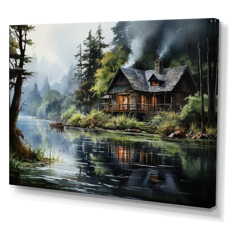 Lakehouse Shades Of Serenity II - Landscapes Canvas Wall Art, H 34 po x l 44 po x P 1,5 po, Toile tendue
