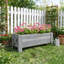 58L Fir Wood Raised Garden Bed Planter Box, Outdoor Grow Container for Flowers & Vegetables, 100 x 36.5 x 36 cm, Grey