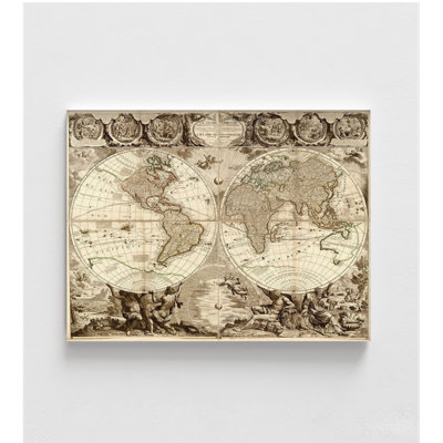 Globe In 1708 World, World Map Wall Art, Vintage World Globe Poster, Antique Librarian Gift, Office Entryway Decor, Cafeteria Wall Art