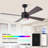  52" Smart Dimmable LED Ceiling Fan with RGB Lights, 3 Color Lights, 6-Speed Reversible DC Motor, Double-Sided Blades, Remote/APP Control-1356314144