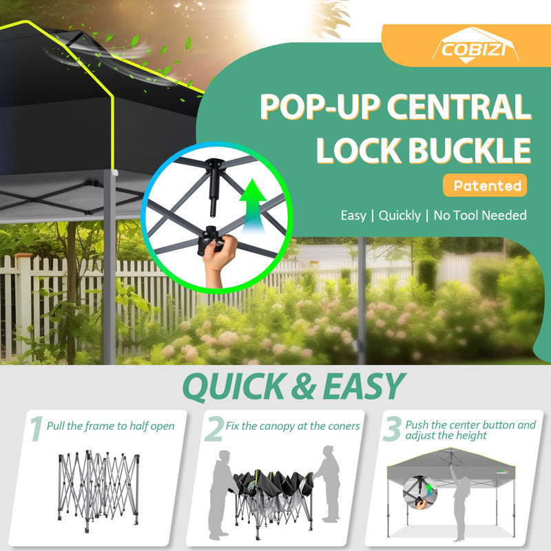 10x10 Pop Up Canopy Tent Portable Commercial Shelter , Gray