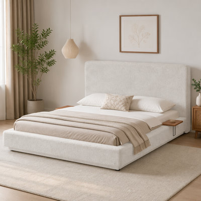 Bed Frame with Adjustable Sliding Side Table