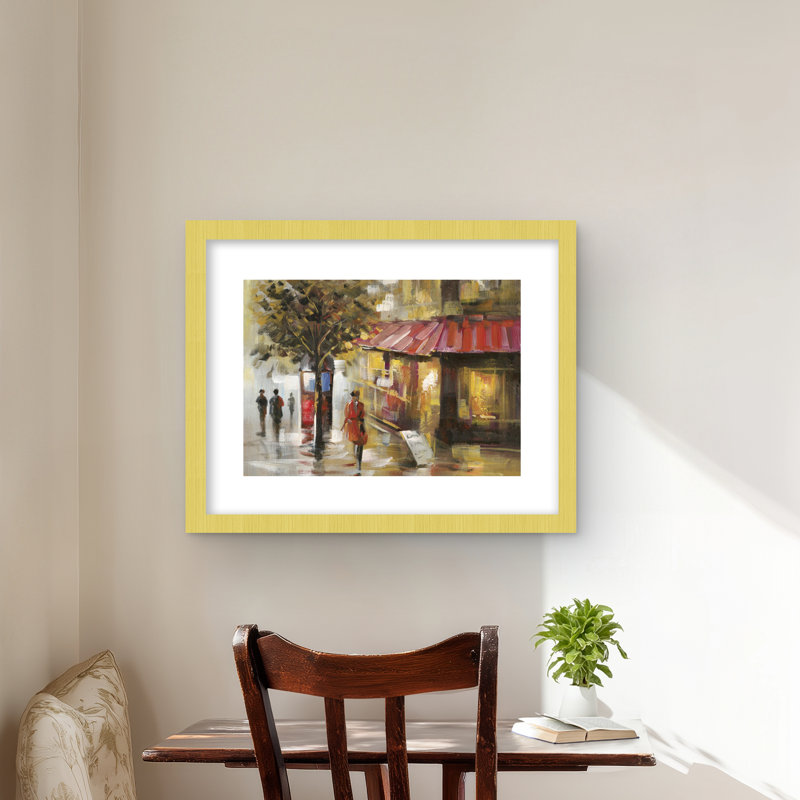 Abstract Street with Passers - Bedroom Trees Framed Print