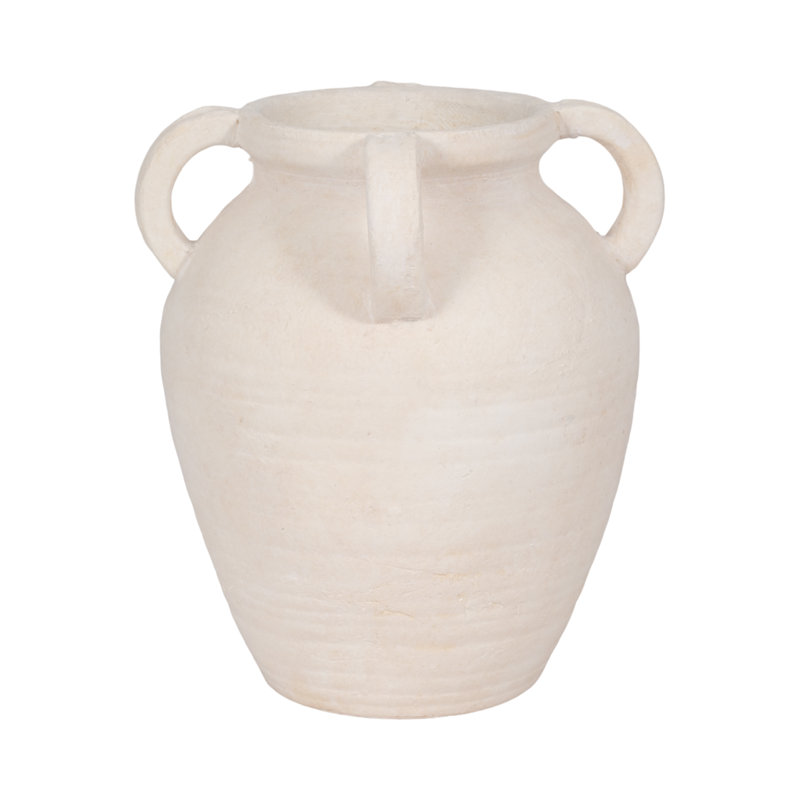 Handmade Ceramic / Porcelain Table Vase, 12" H x 10" W x 10" D, White