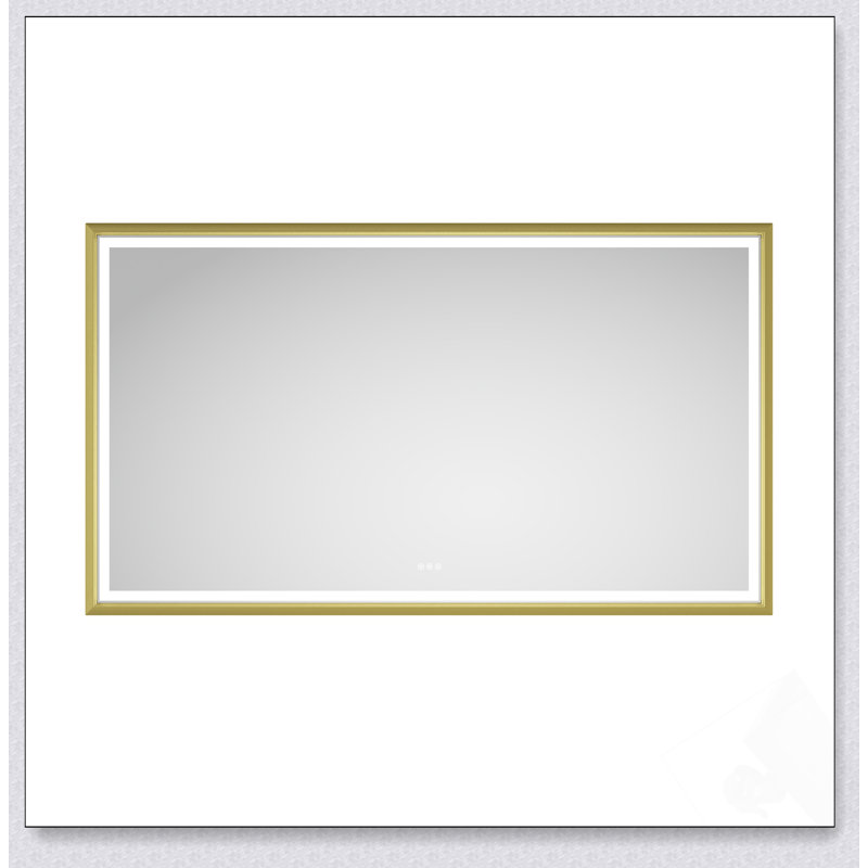 Miroir rectangulaire surdimensionné avec éclairage antibuée et à intensité variable pour salle de bain, salle de sport et studio de danse