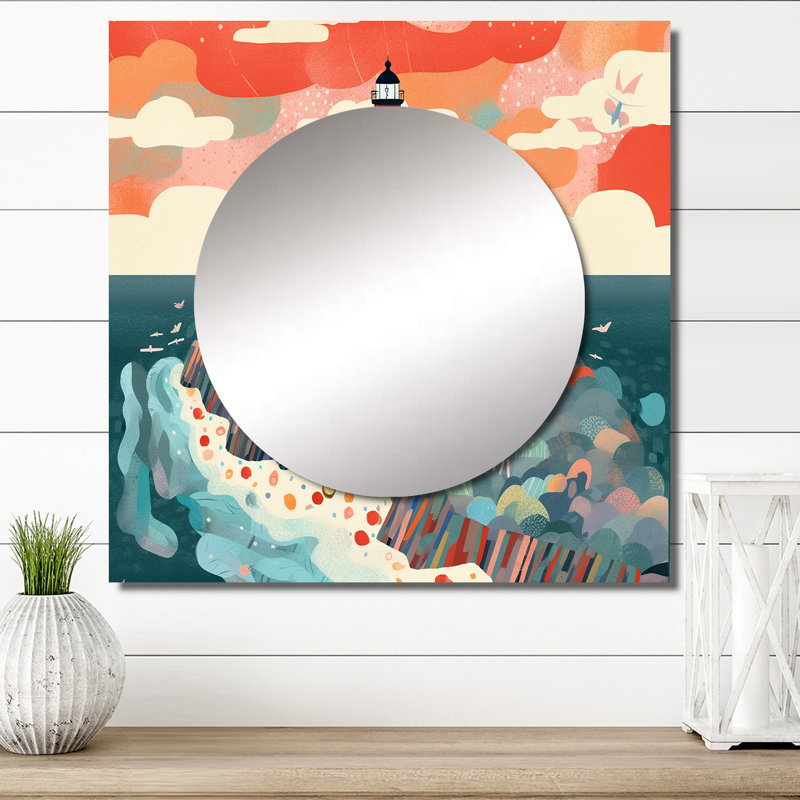 Phare côtier I - décoration murale carrée Coastal, 23 po x 23 po