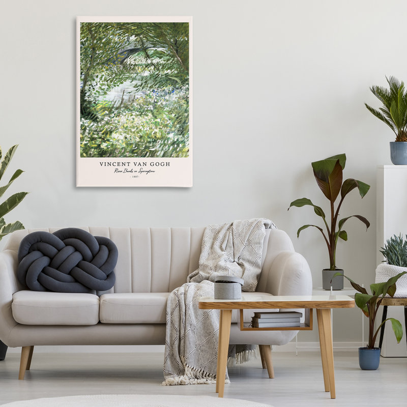 Classic River Banks At Springtime Canvas, design par Vintage Hustle, H 30 po x l 20 po