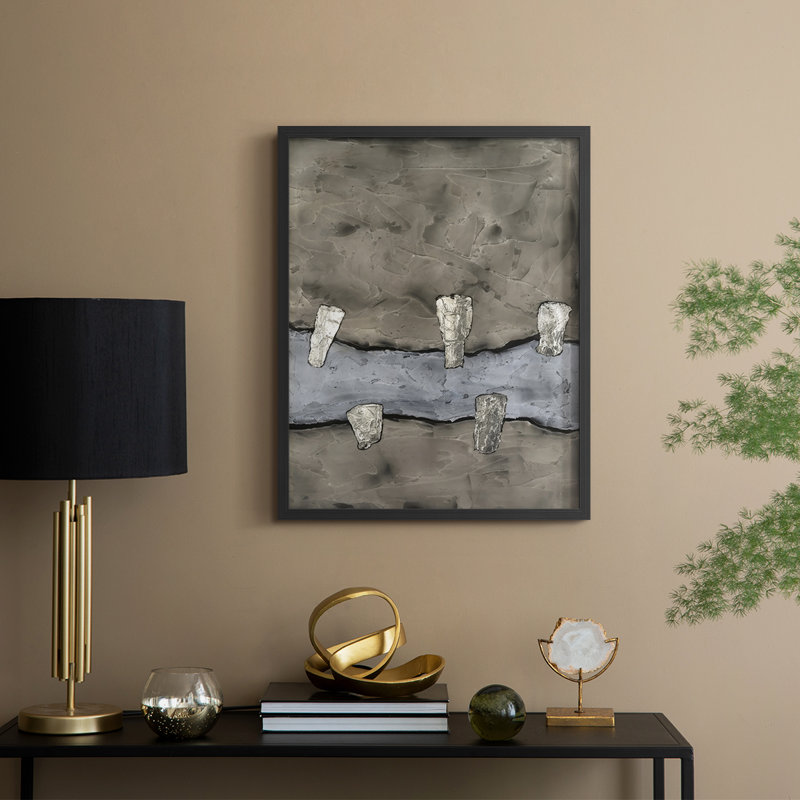 «Stonemasonry I», reproduction encadrée - bois massif, Noir, noir, noir, noir, H 30 po x l 24 po