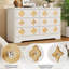 Commode 6/7 tiroirs Boho, commode en bois avec façade décorative et boutons en cristal pour la chambre à coucher-1417553183