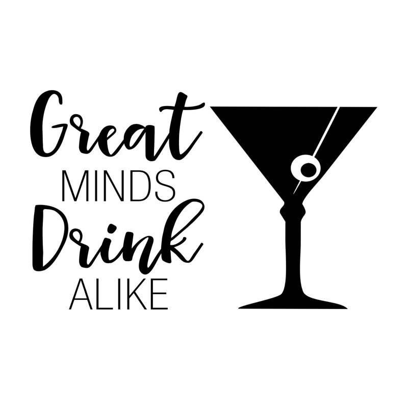 Great Minds Drink Alike - impression sur toile tendue, L 16 po x H 12 po